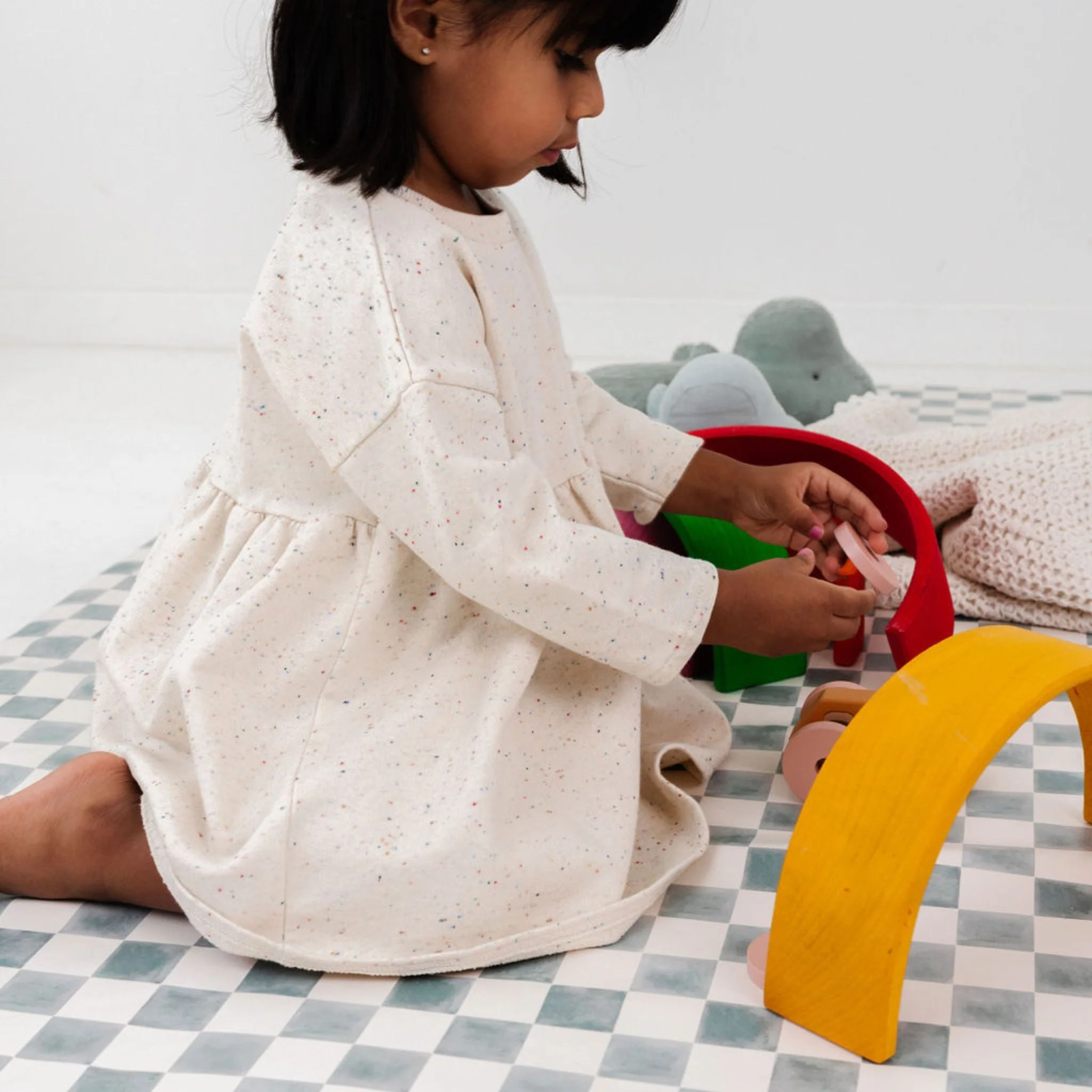 Toki Kids Checker Matcha Vegan Leather Mat - Image 4