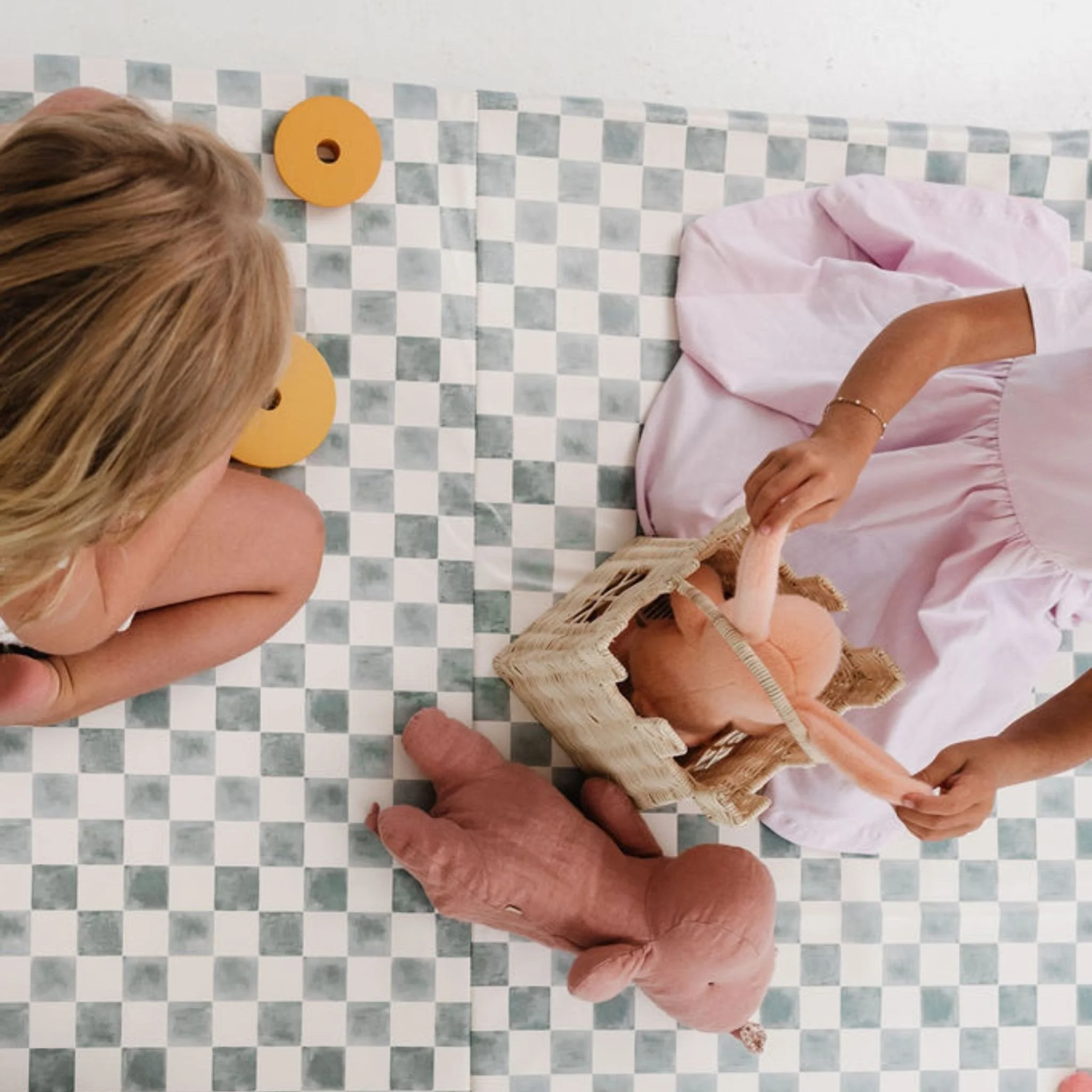 Toki Kids Checker Matcha Vegan Leather Mat - Image 8
