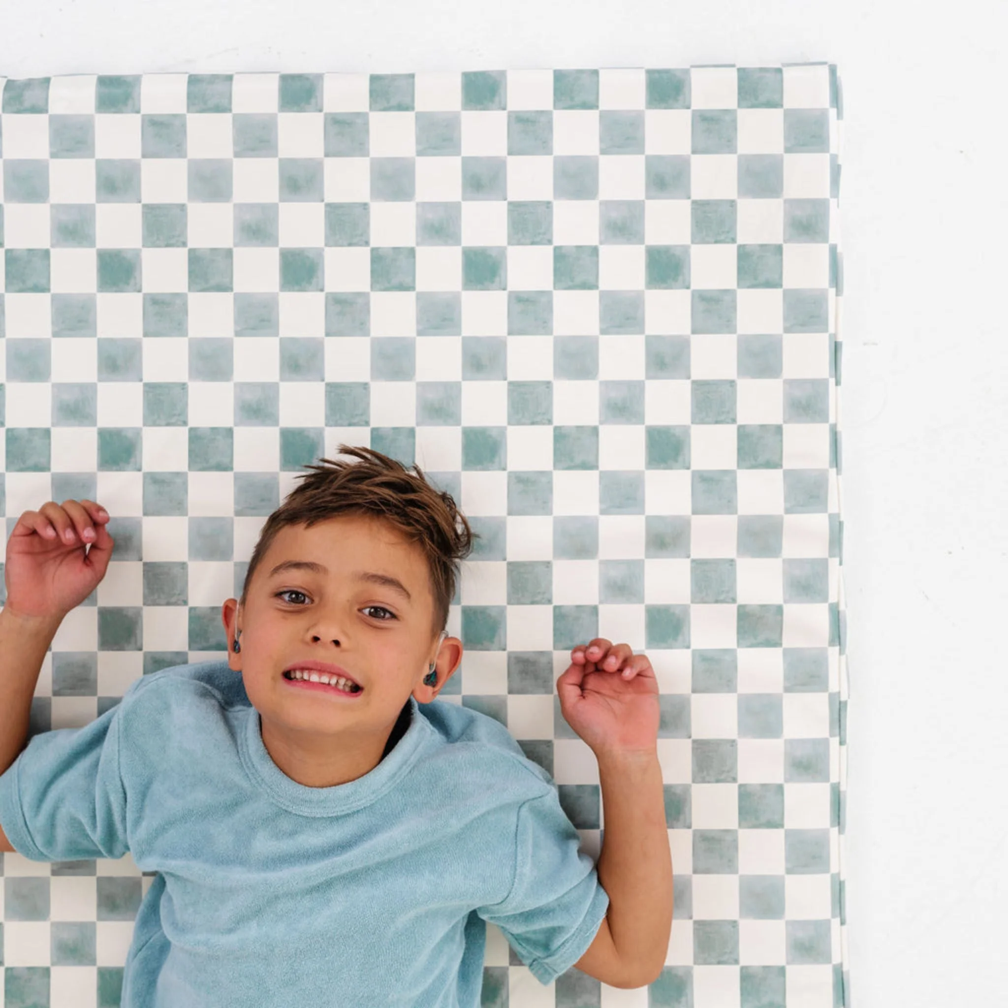 Toki Kids Checker Matcha Vegan Leather Mat - Image 9