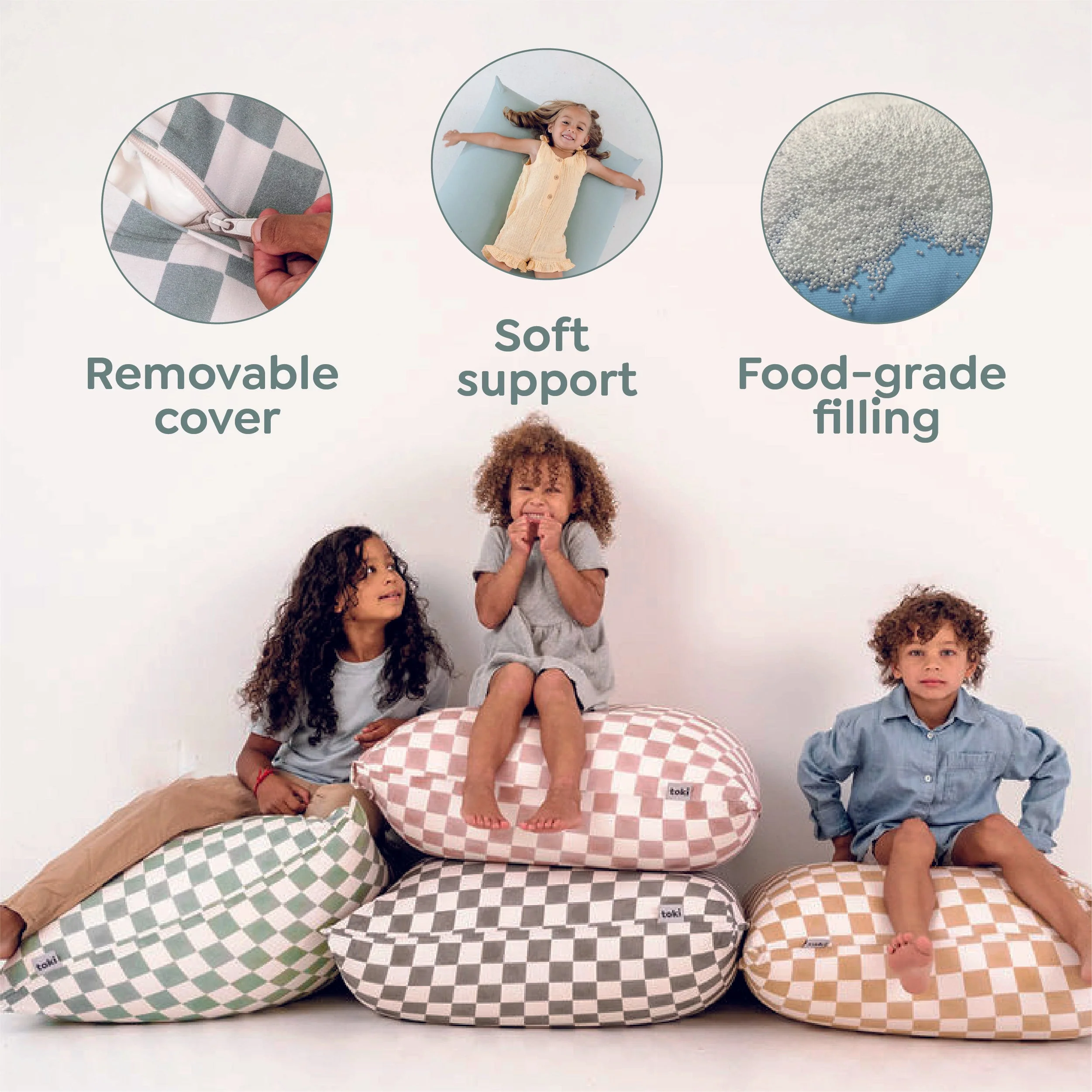 Toki Kids Checker Pepper Bean Bag - Image 5
