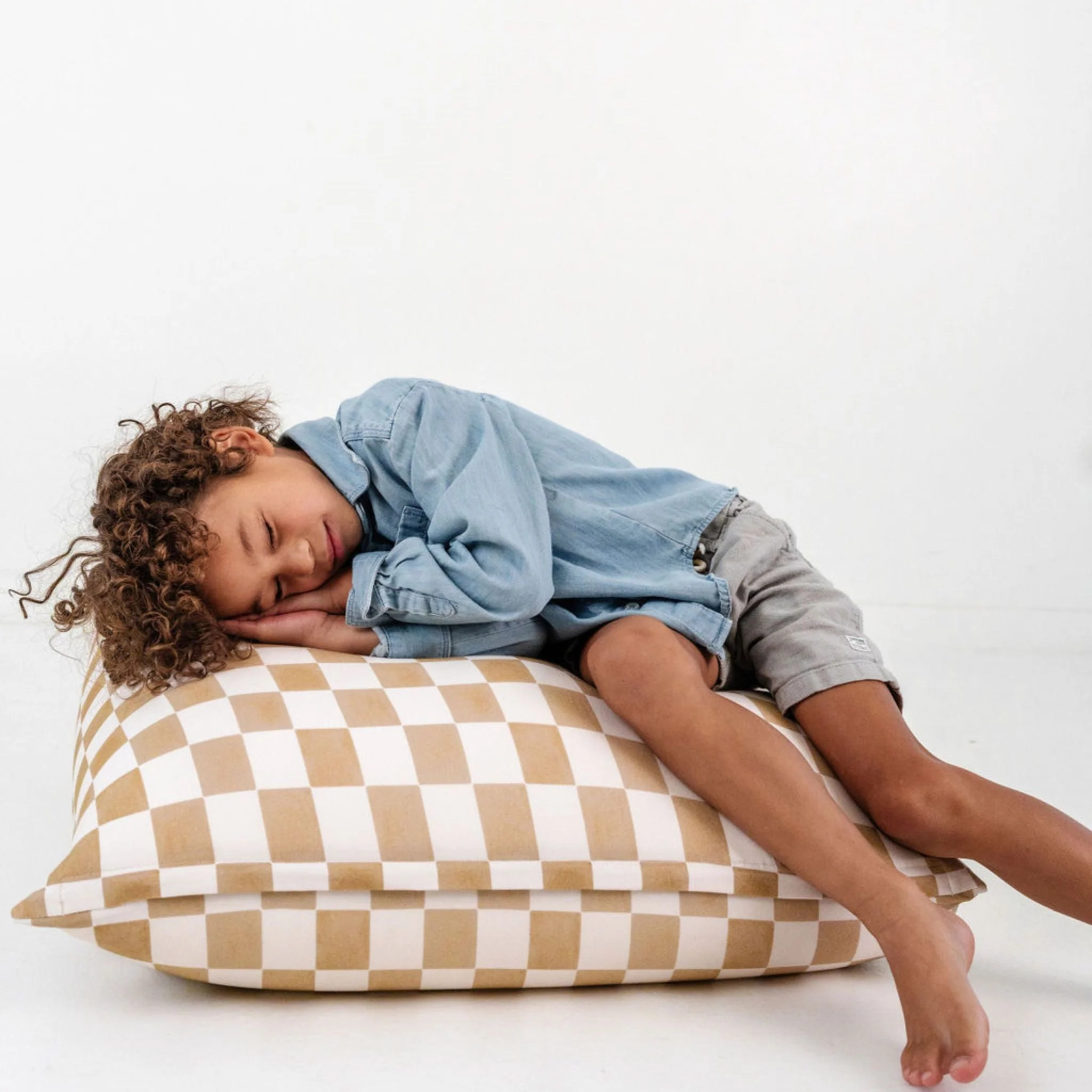 Toki Kids Checker Toffee Bean Bag - Image 2