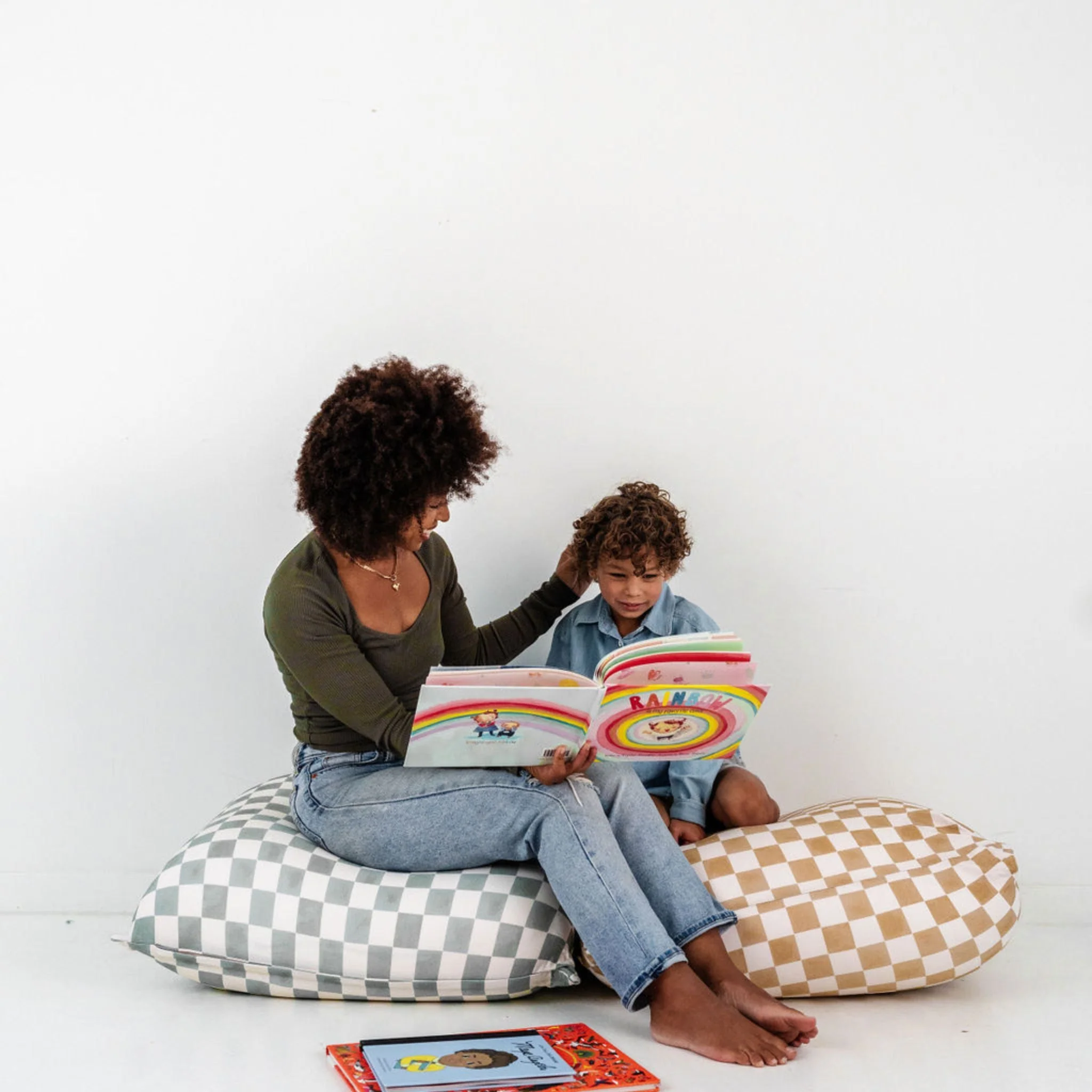 Toki Kids Checker Toffee Bean Bag - Image 4