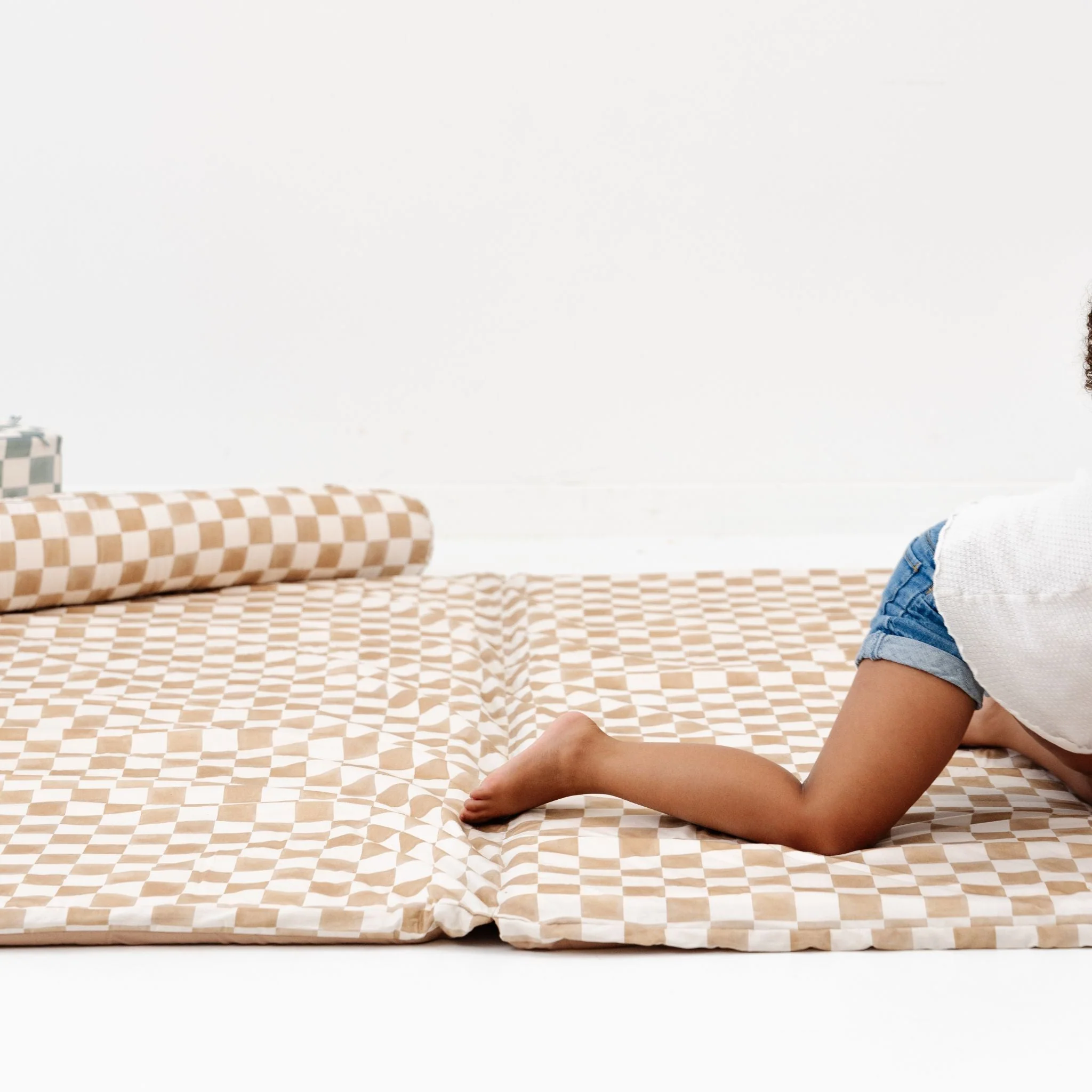 Toki Kids Checker Toffee Organic Cotton Mat - Image 9