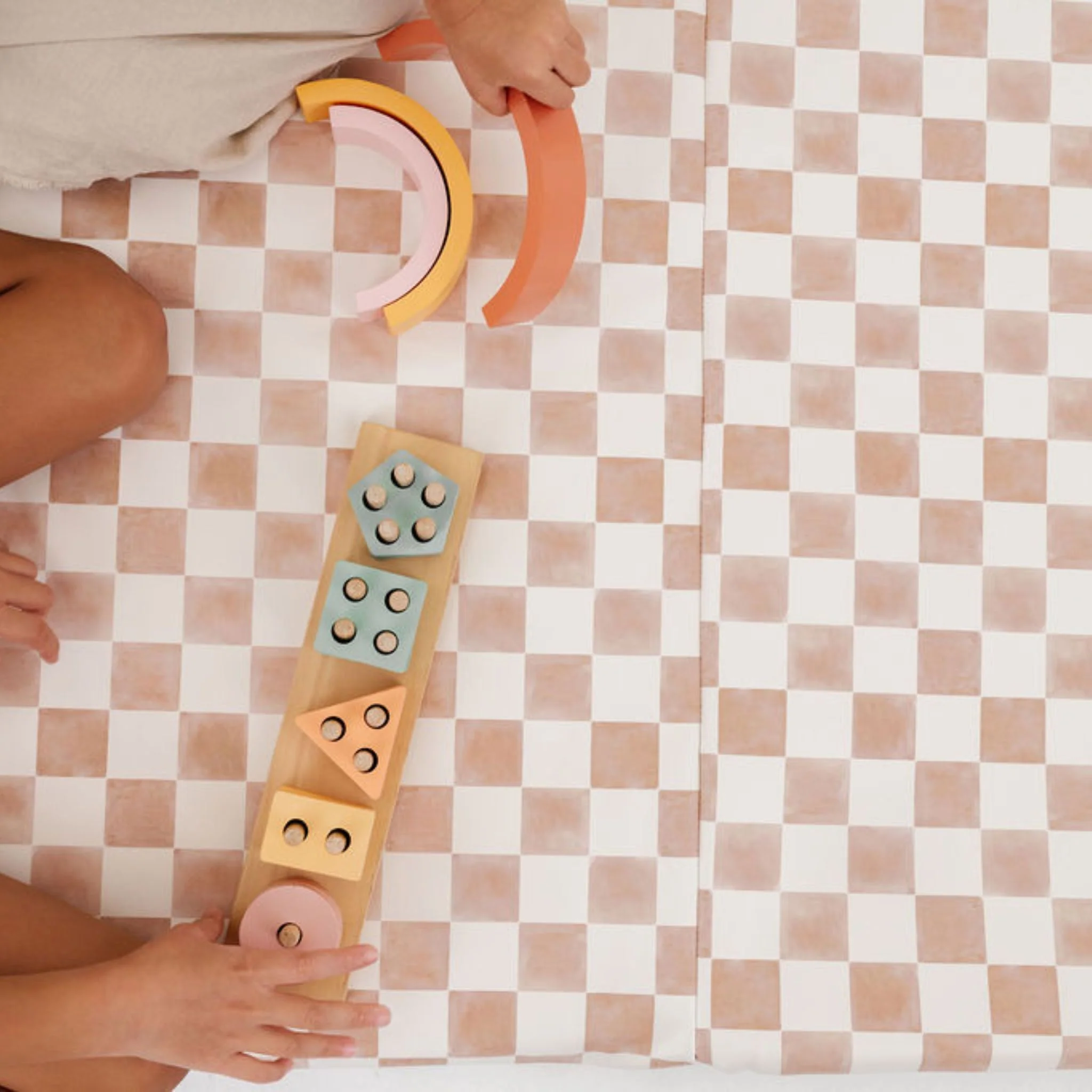 Toki Kids Checker Toffee Vegan Leather Mat - Image 10