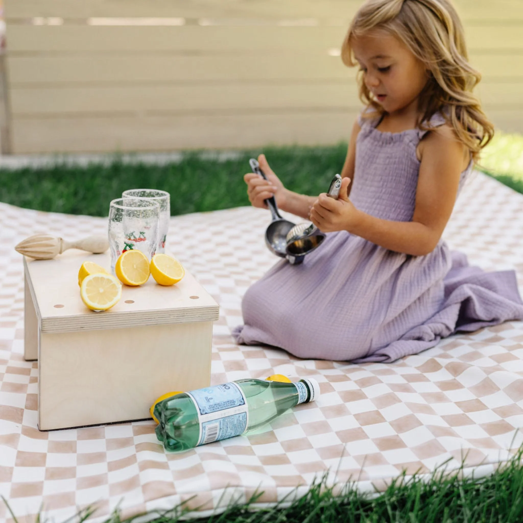 Toki Kids Checker Toffee Vegan Leather Mat - Image 9