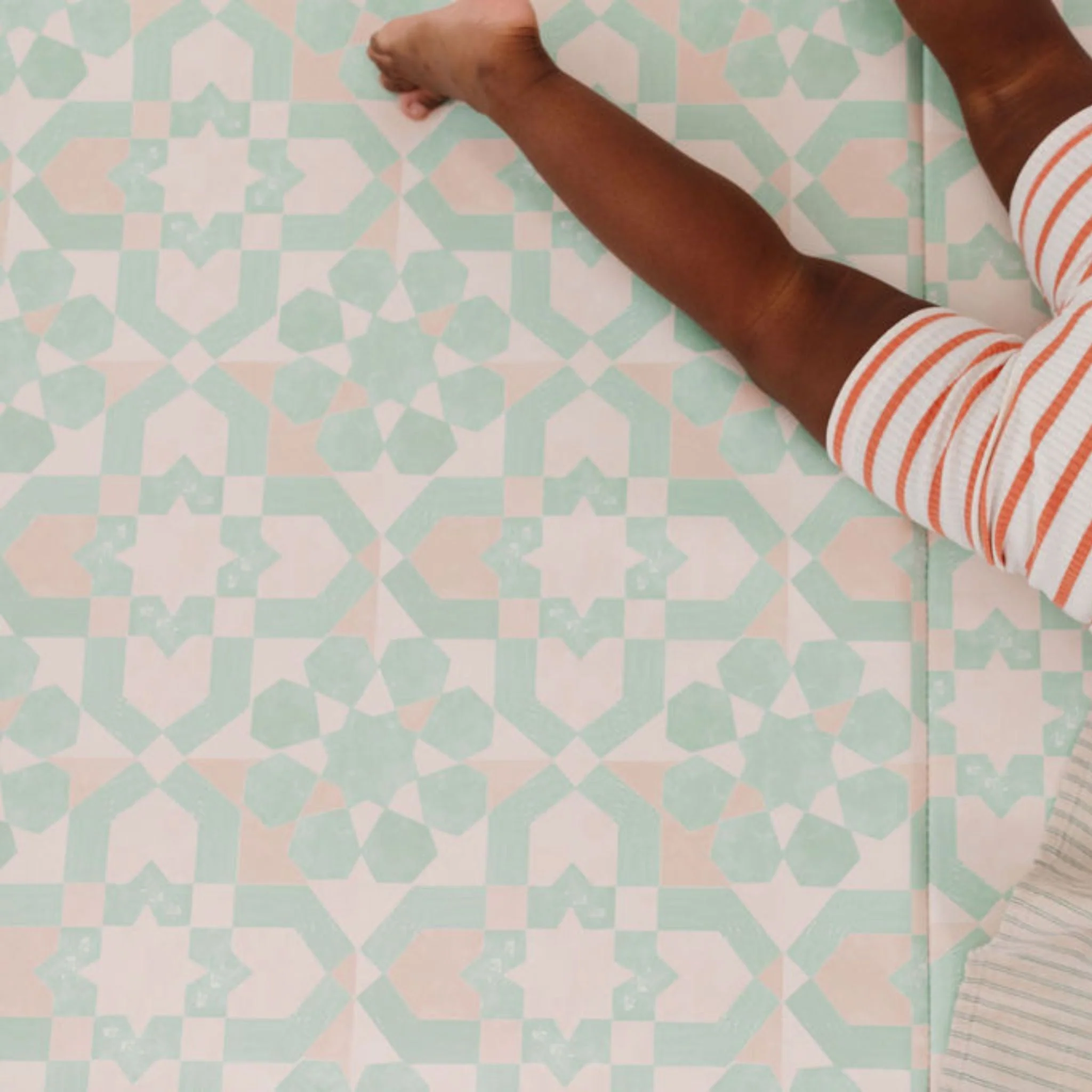 Toki Kids Green Tile Vegan Leather Mat - Image 3