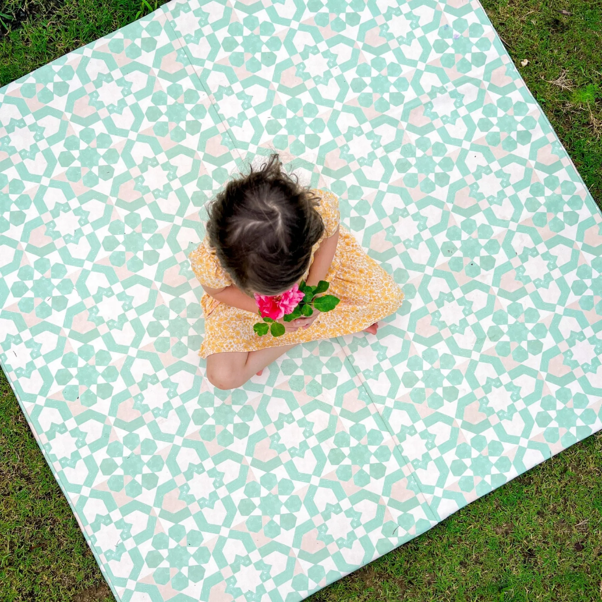 Toki Kids Green Tile Vegan Leather Mat - Image 4