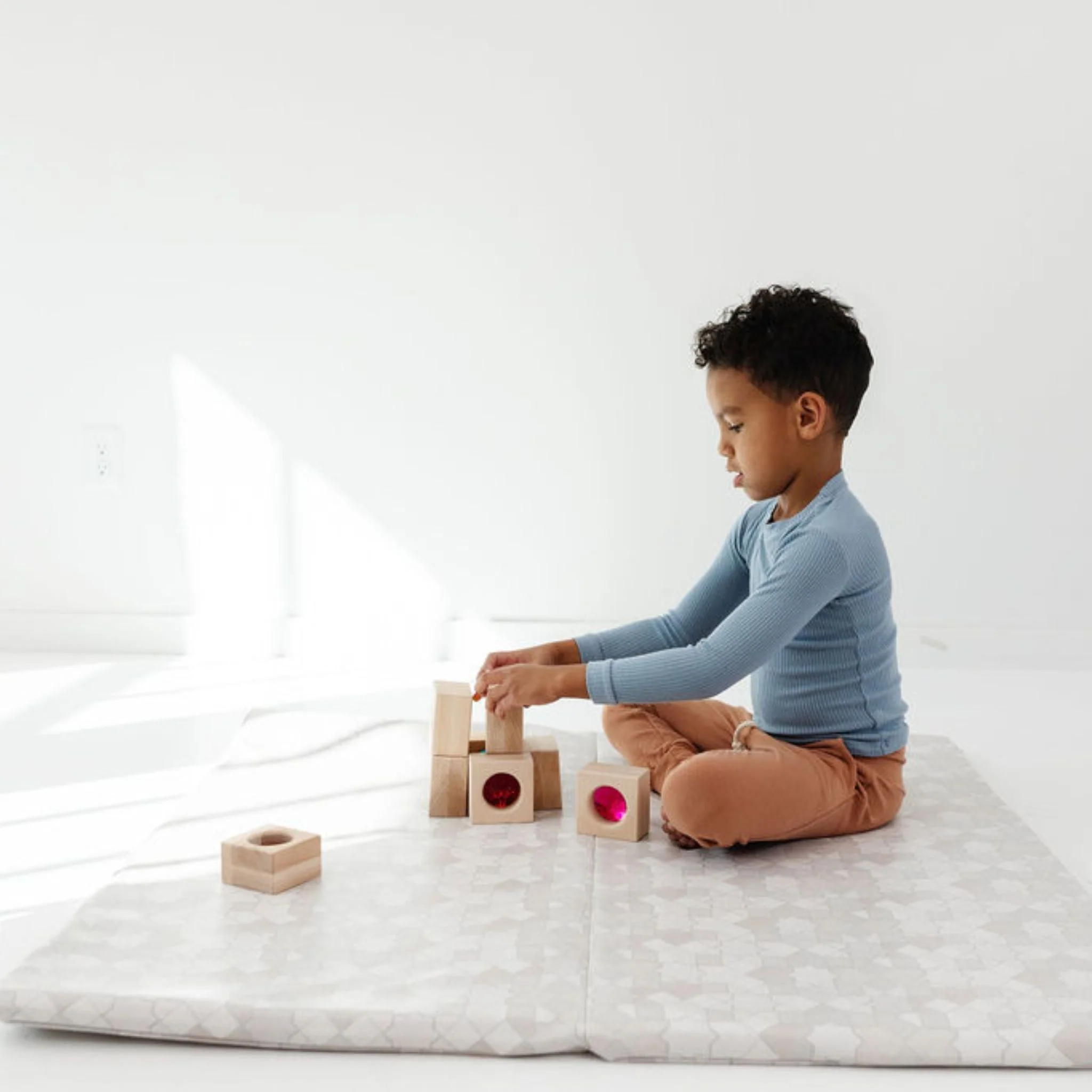 Toki Kids Grey Mosaic Vegan Leather Mat - Image 2