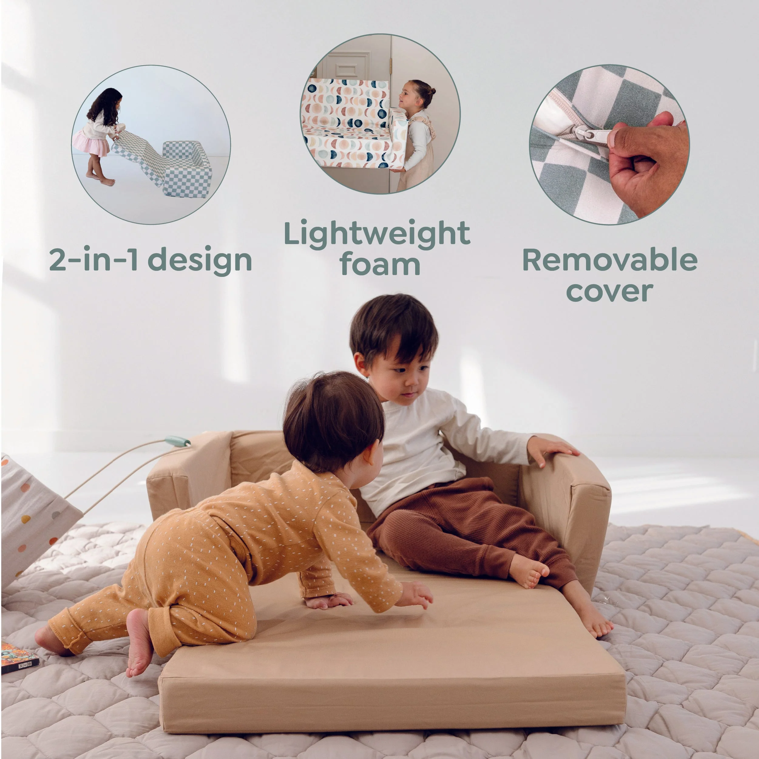 Toki Kids Mudcloth Play Couch - Image 7