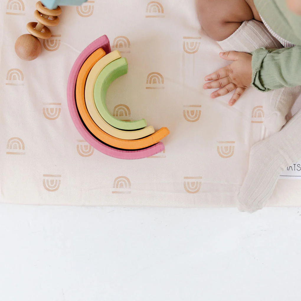 Toki Kids Rainbow Peach Organic Cotton Mat - Image 3