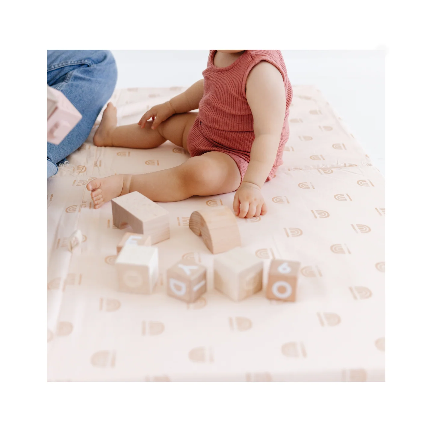 Toki Kids Rainbow Peach Organic Cotton Mat - Image 8