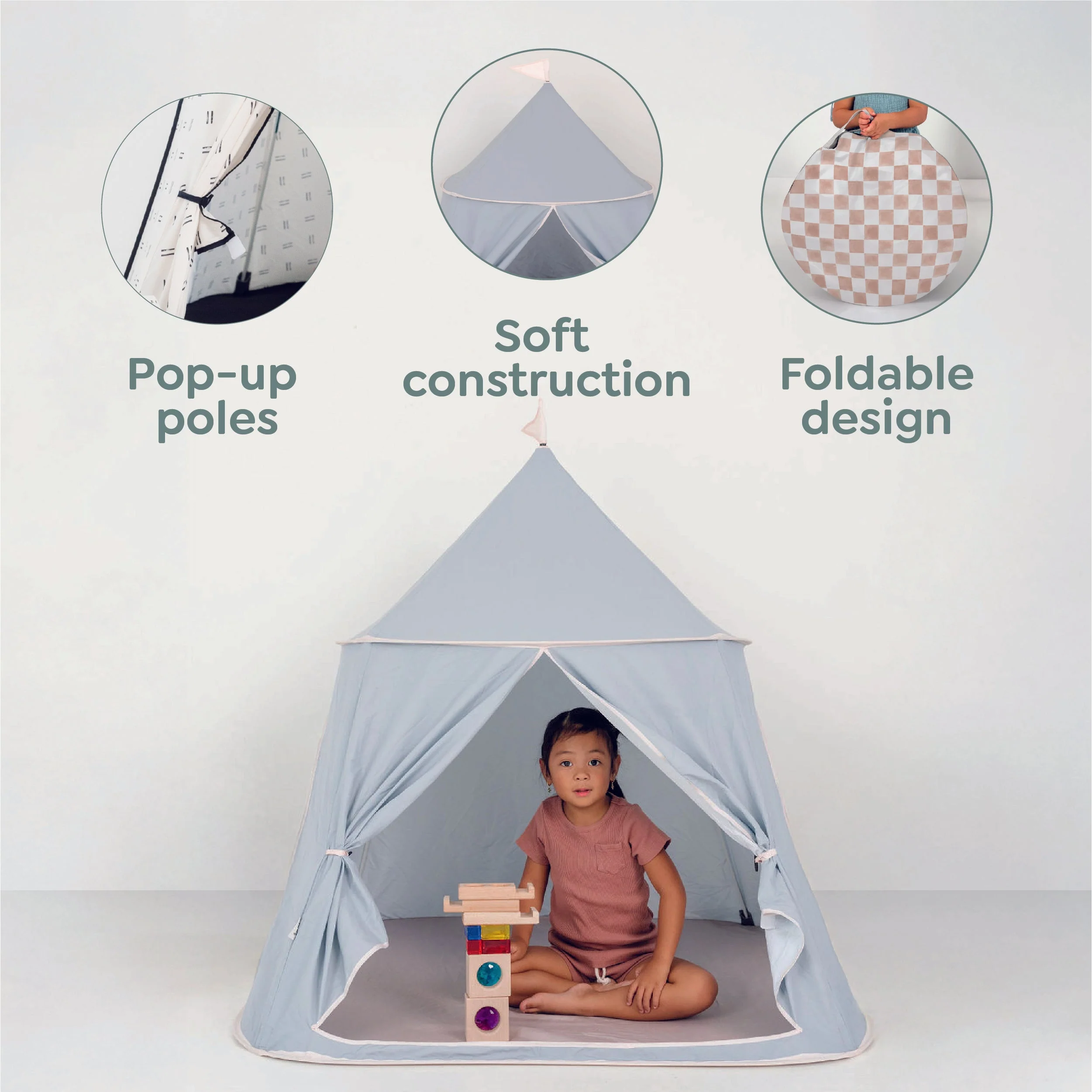 Toki Kids Rainbow Peach Play Tent - Image 7