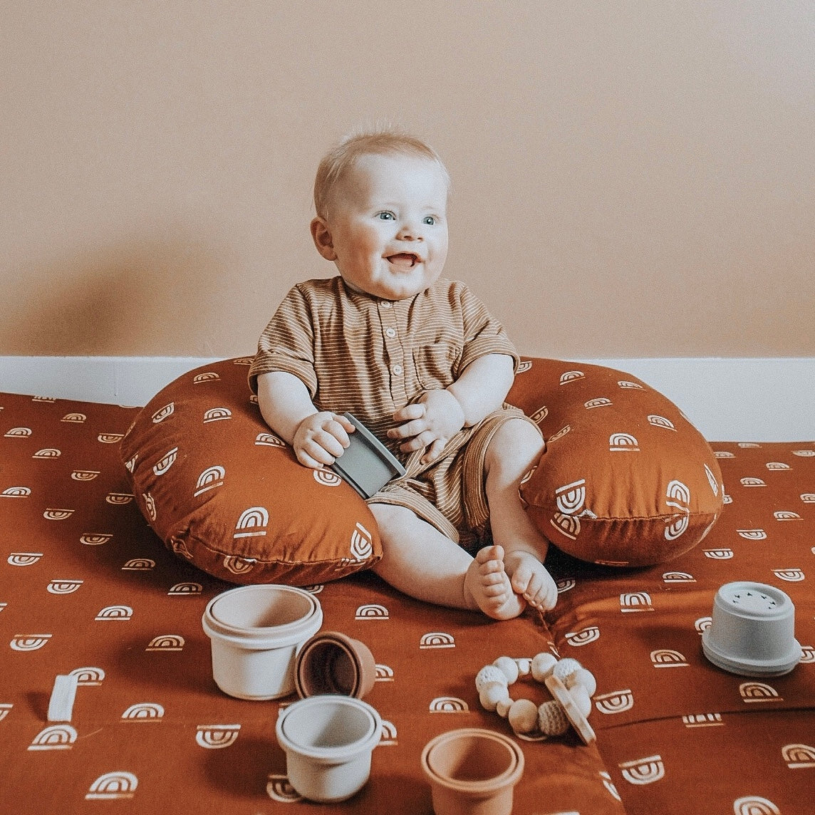 Toki Kids Rainbow Rust Organic Cotton Mat - Image 2