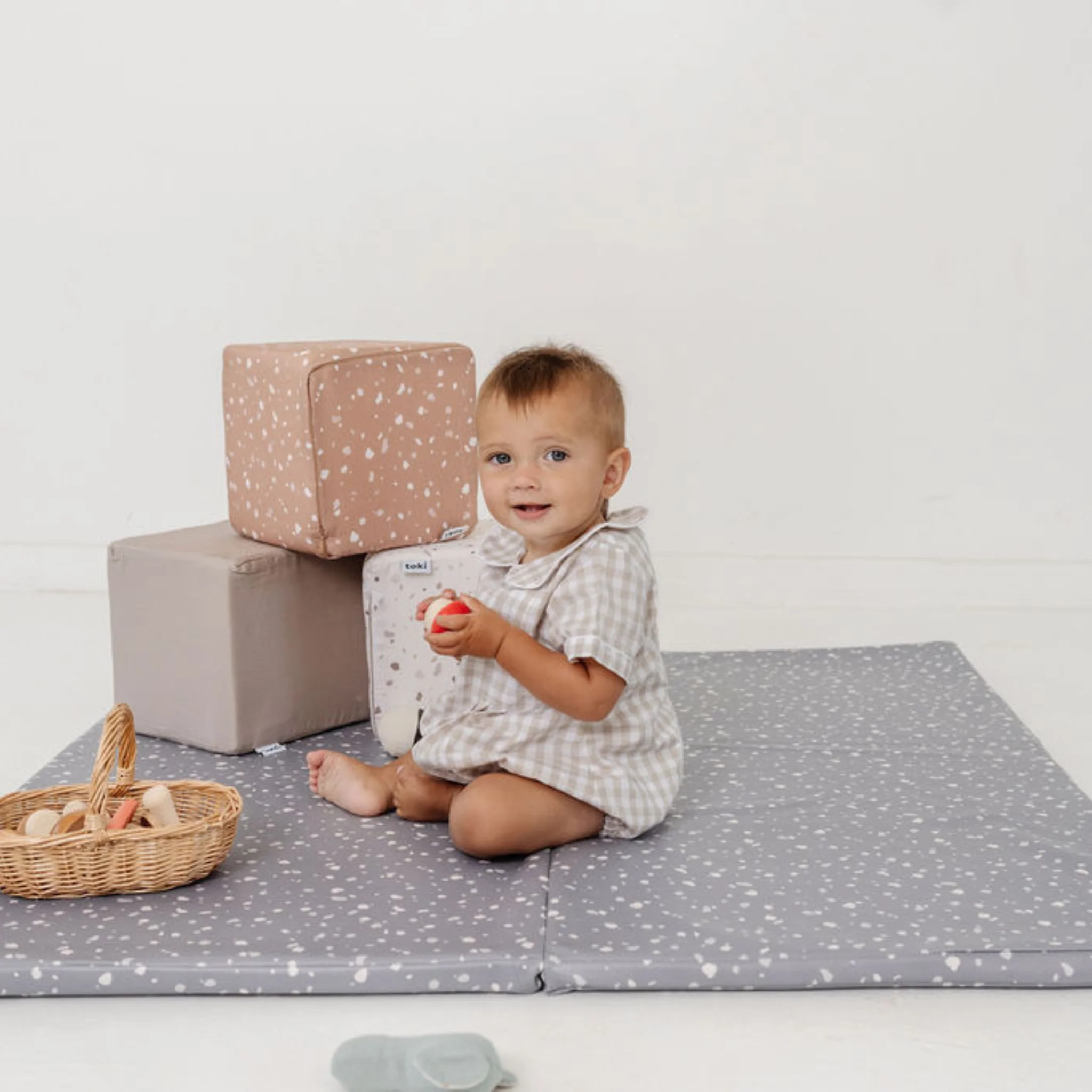 Toki Kids Terrazzo Slate Vegan Leather Mat - Image 3