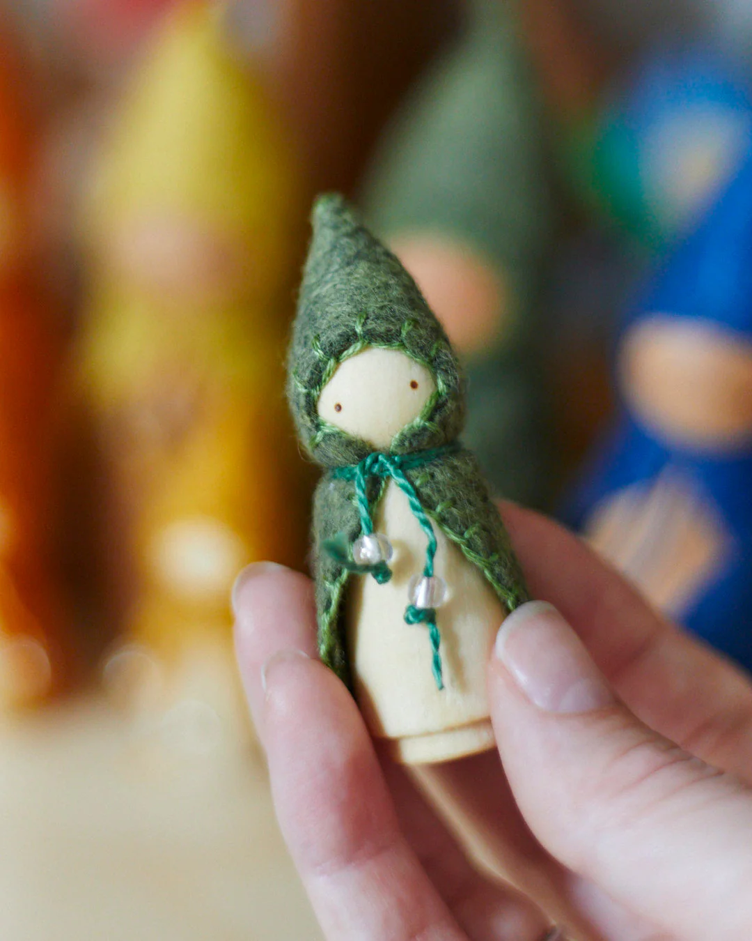 Wonderheart Mini Green Wooden Gnome - Image 2