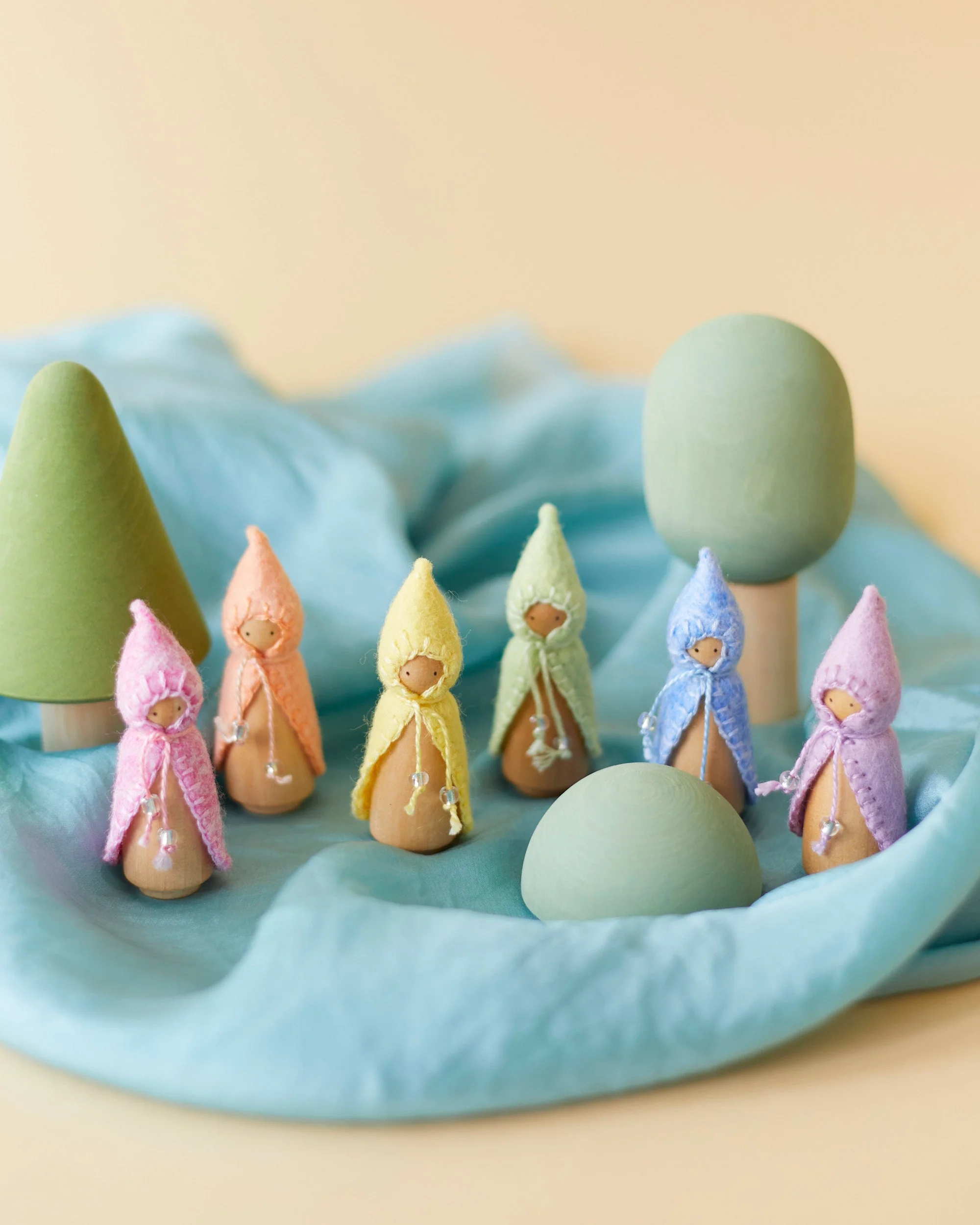 Wonderheart Mini Pastel Blue Wooden Gnome - Image 13