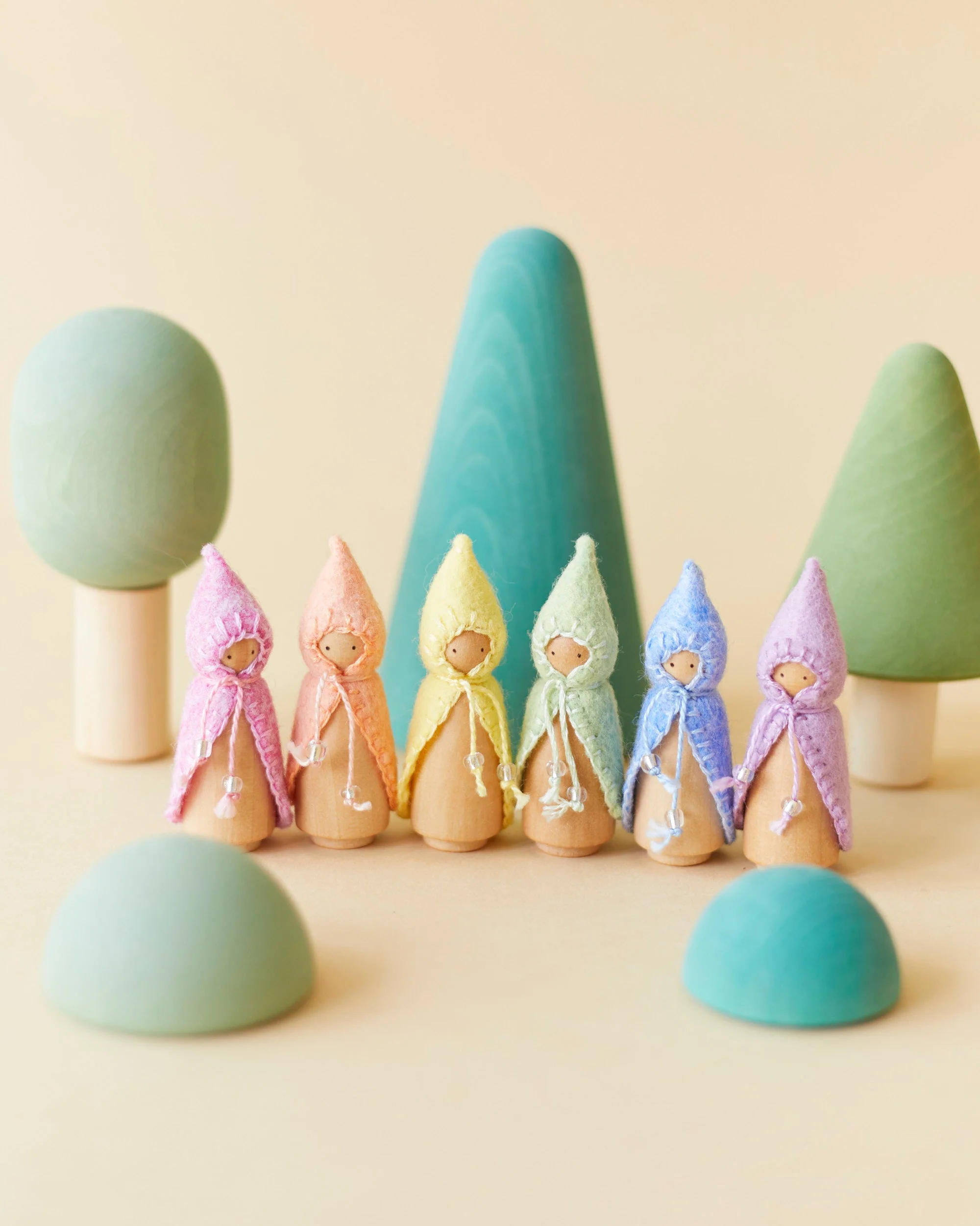 Wonderheart Mini Pastel Blue Wooden Gnome - Image 7