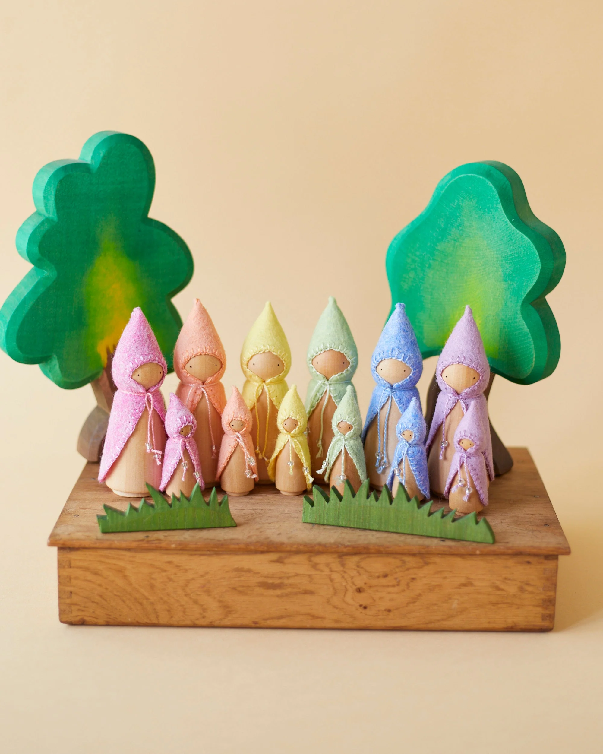 Wonderheart Mini Pastel Orange Wooden Gnome - Image 4