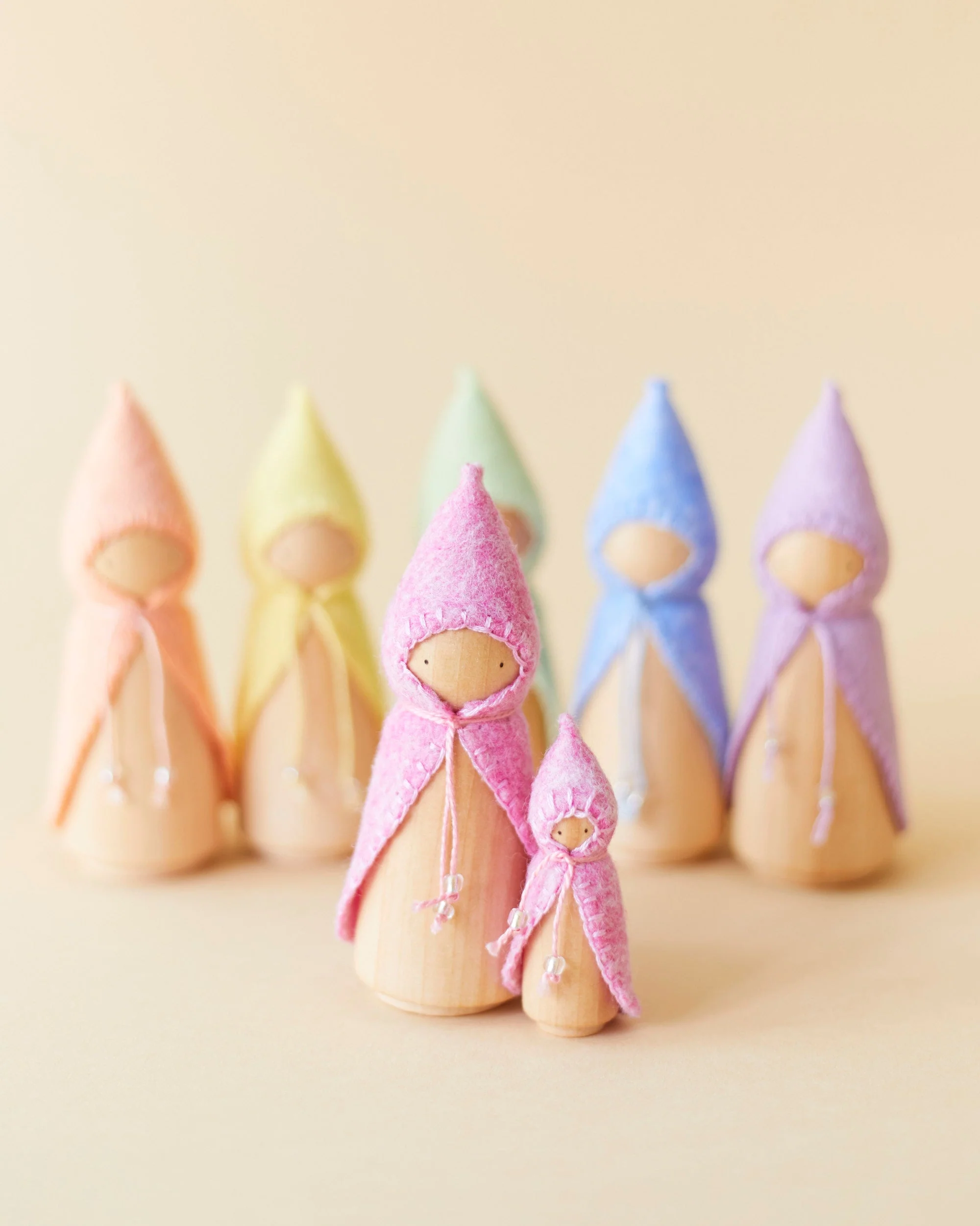 Wonderheart Mini Pastel Pink Wooden Gnome - Image 11