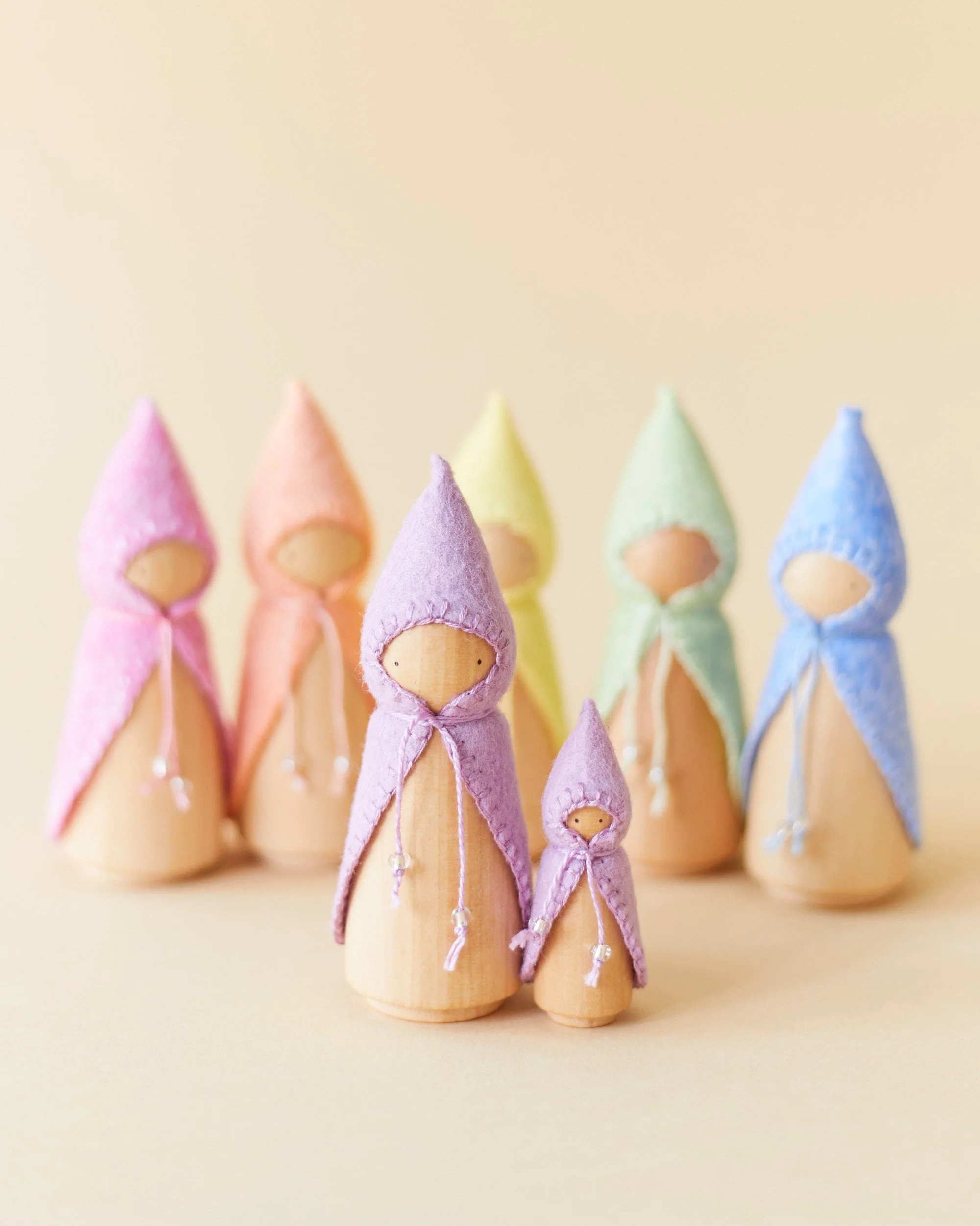 Wonderheart Mini Pastel Purple Wooden Gnome - Image 14