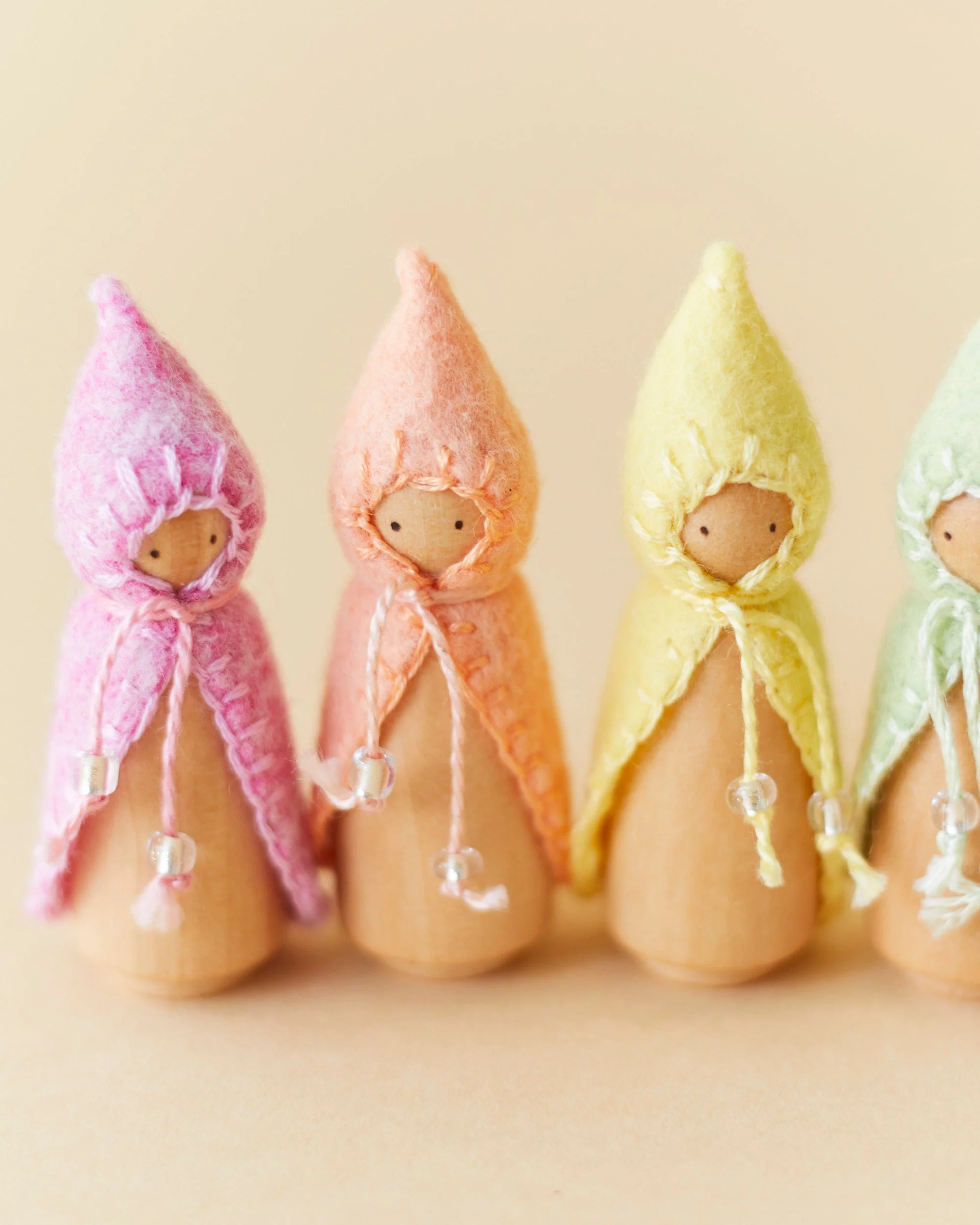 Wonderheart Mini Pastel Rainbow Wooden Gnome Set - Image 2