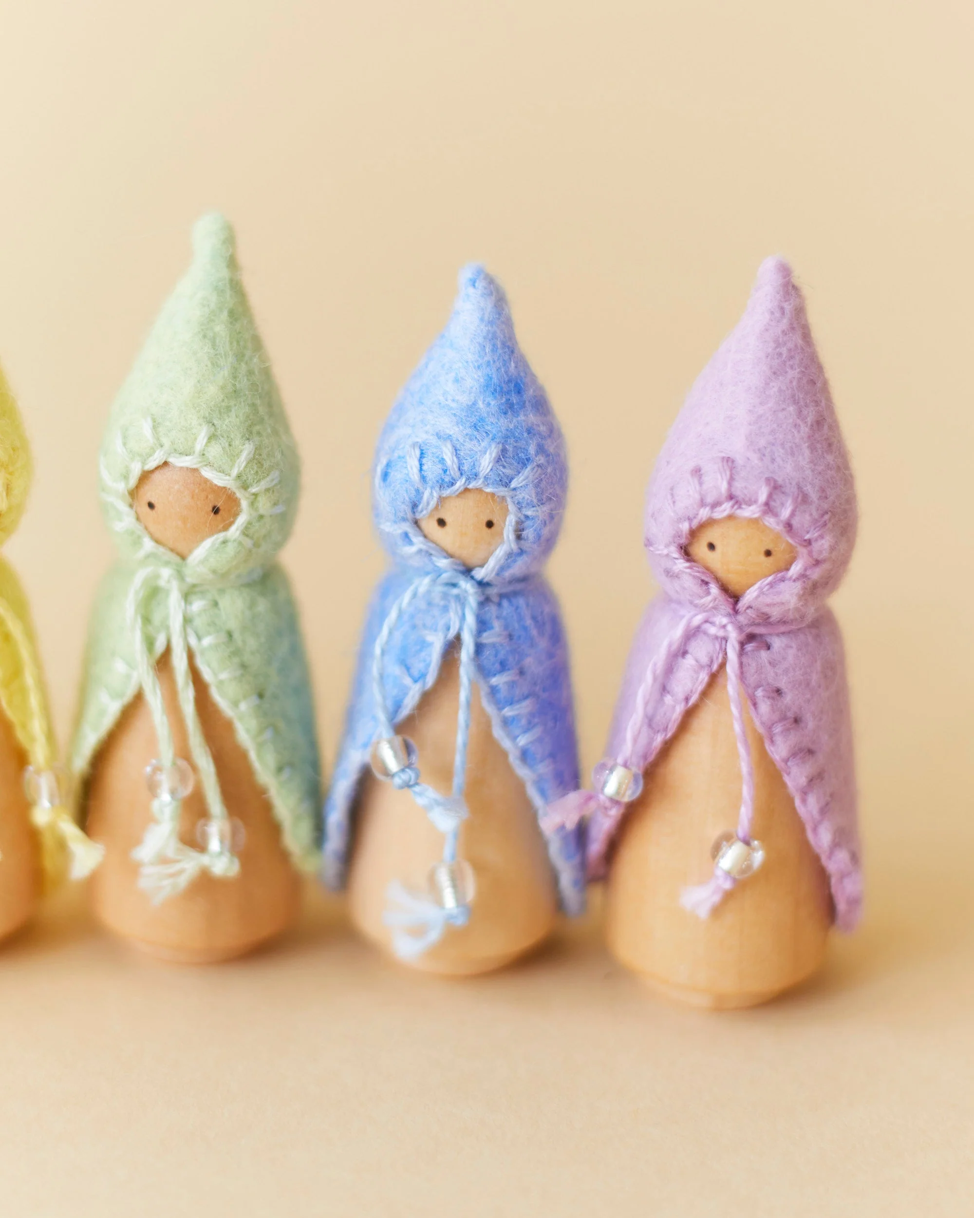 Wonderheart Mini Pastel Rainbow Wooden Gnome Set - Image 3