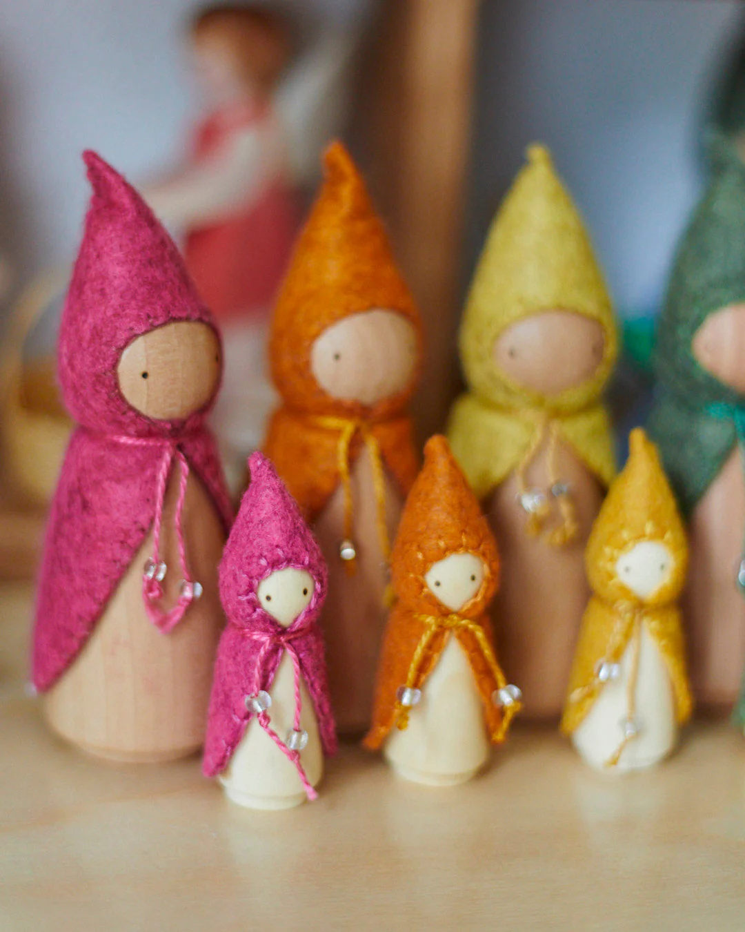Wonderheart Mini Pink Wooden Gnome - Image 5