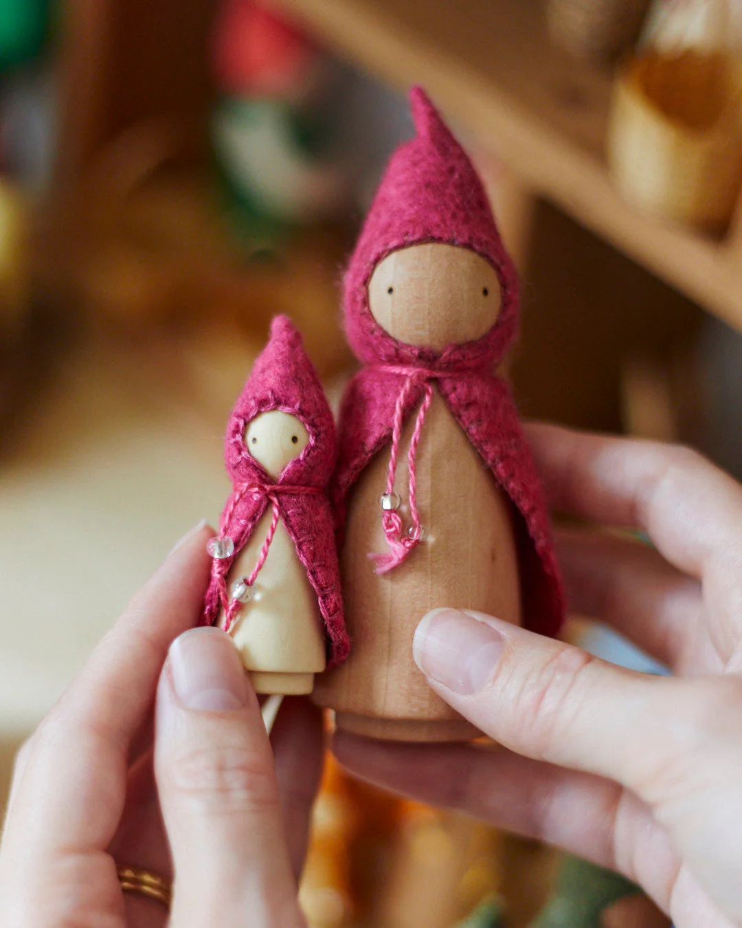 Wonderheart Mini Pink Wooden Gnome - Image 6