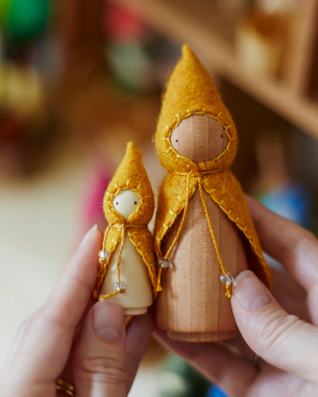 Wonderheart Mini Yellow Wooden Gnome - Image 4