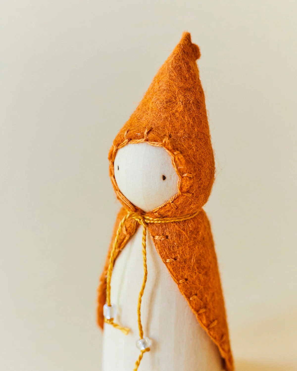 Wonderheart Orange Wooden Gnome - Image 2