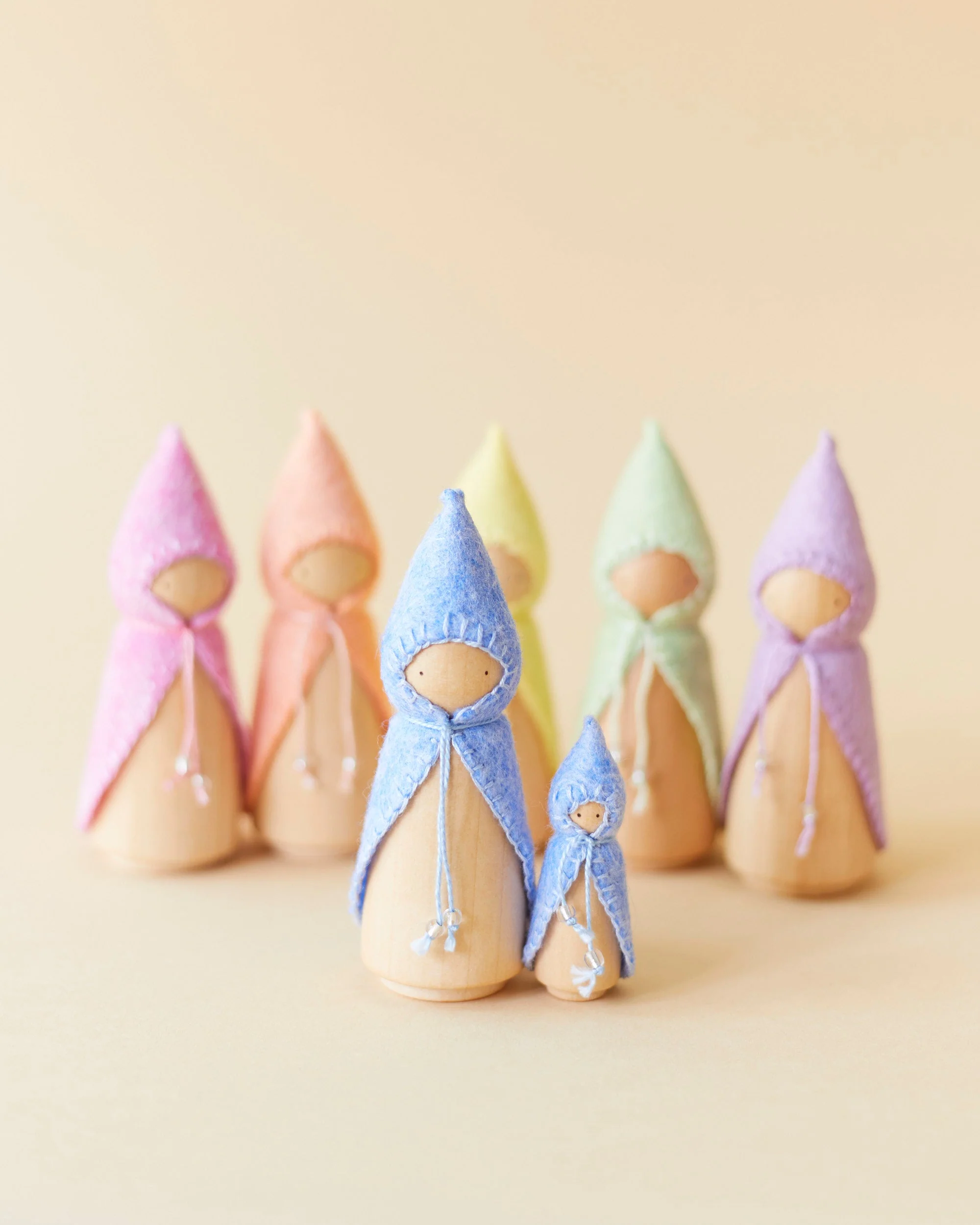 Wonderheart Pastel Blue Wooden Gnome - Image 4