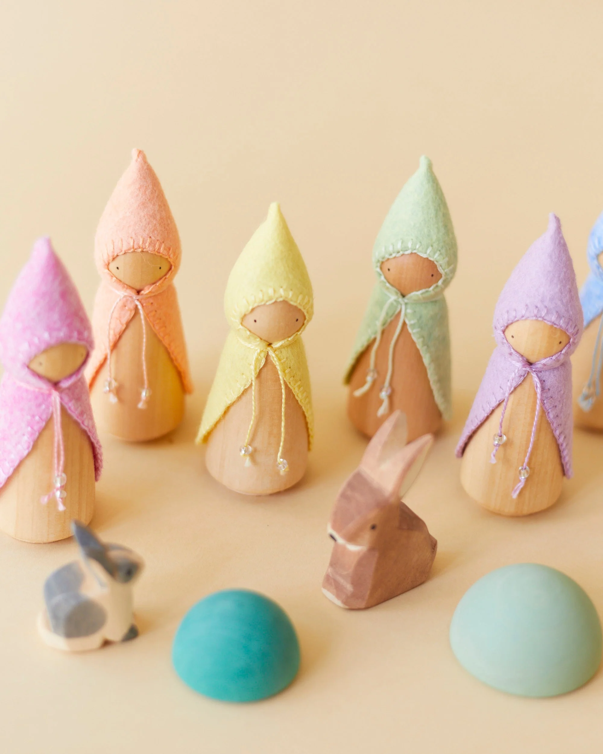 Wonderheart Pastel Blue Wooden Gnome - Image 7