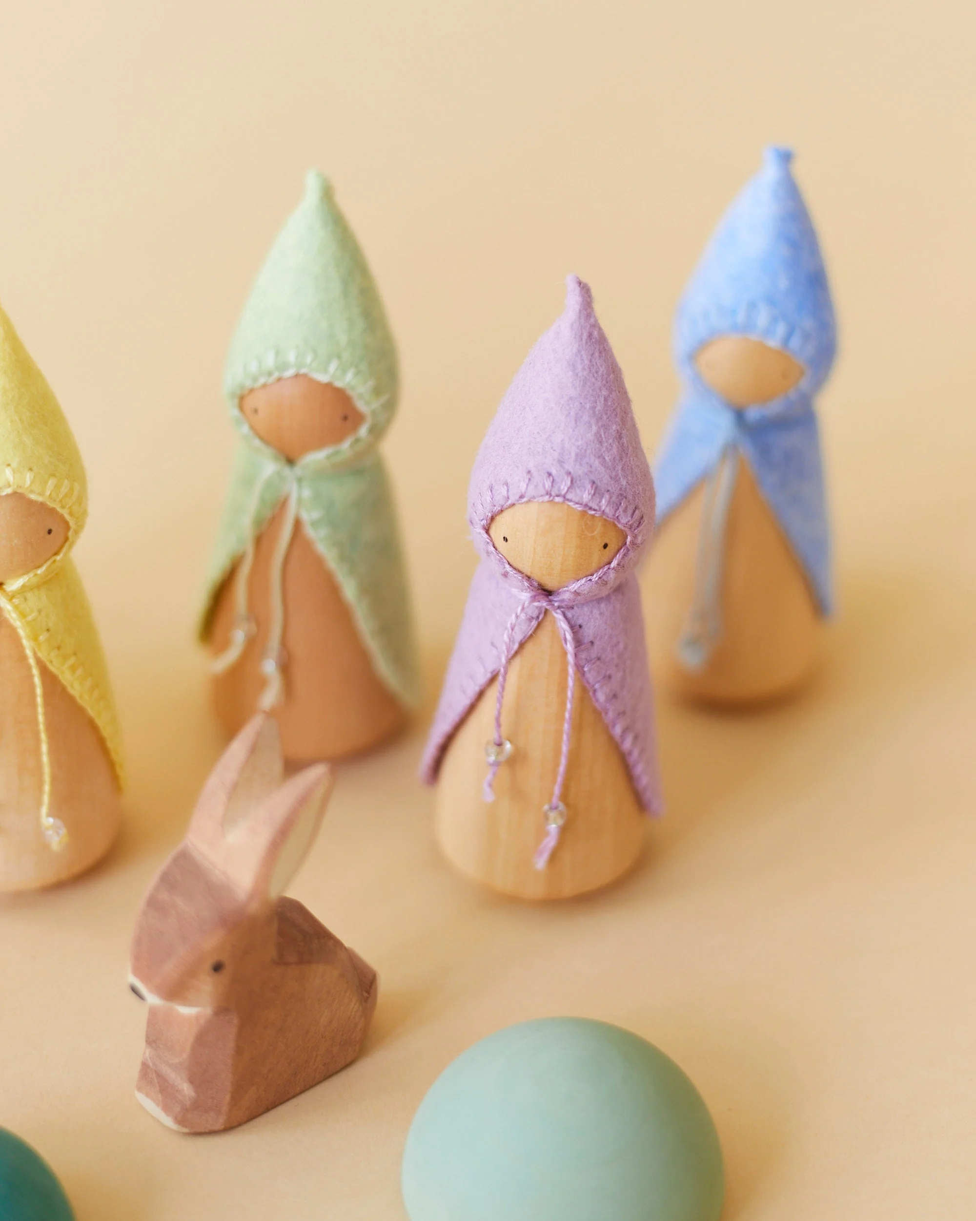Wonderheart Pastel Blue Wooden Gnome - Image 8