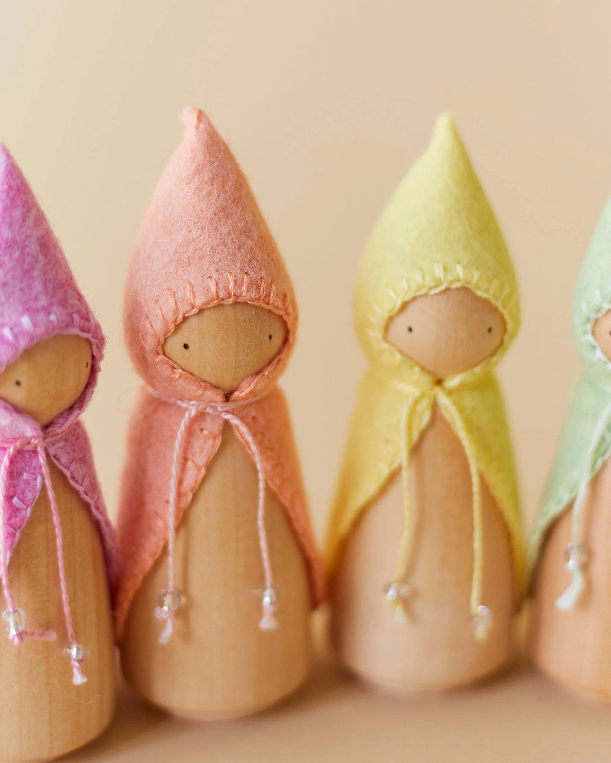 Wonderheart Pastel Orange Wooden Gnome - Image 4