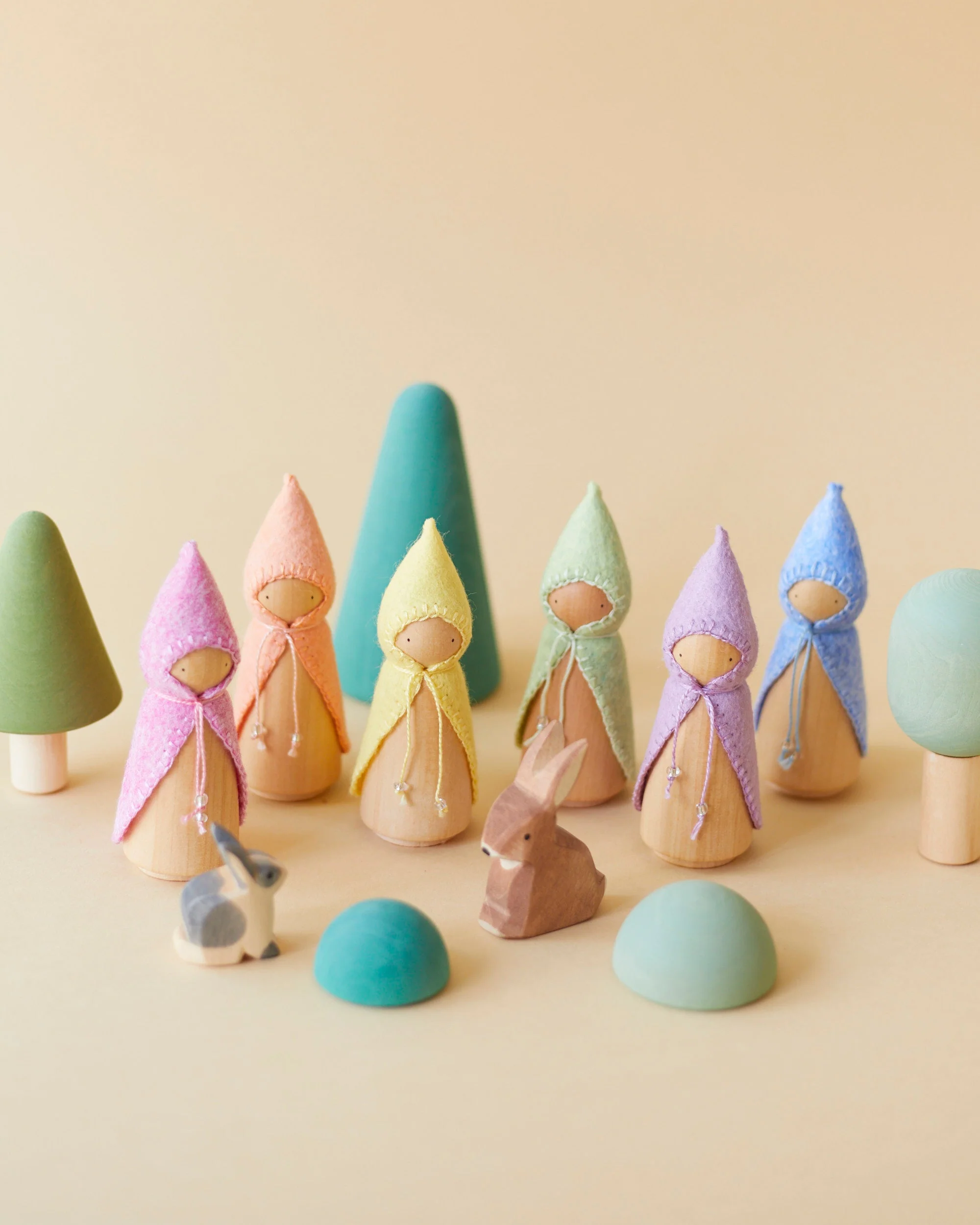 Wonderheart Pastel Orange Wooden Gnome - Image 8
