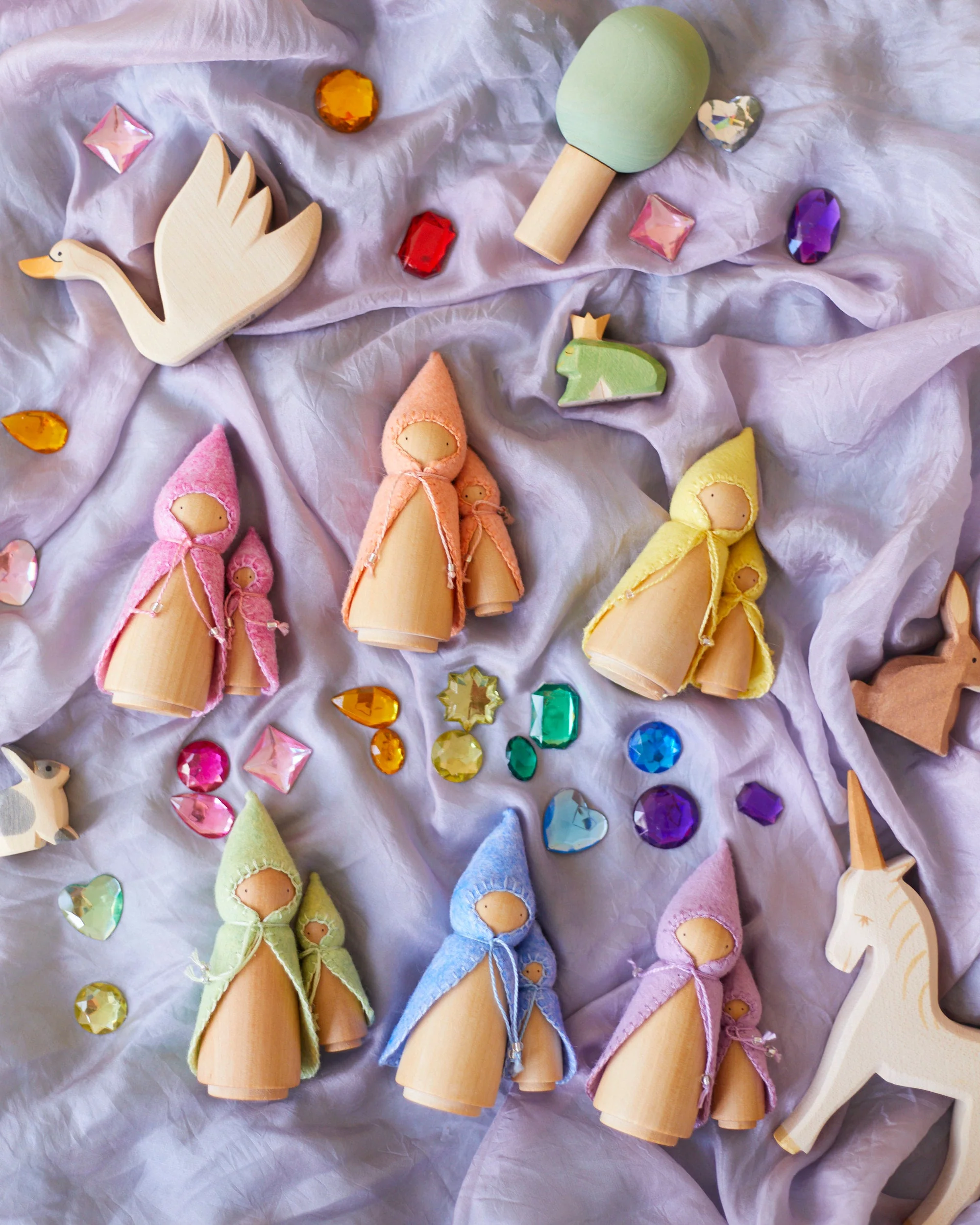 Wonderheart Pastel Rainbow Wooden Gnome Set - Image 14