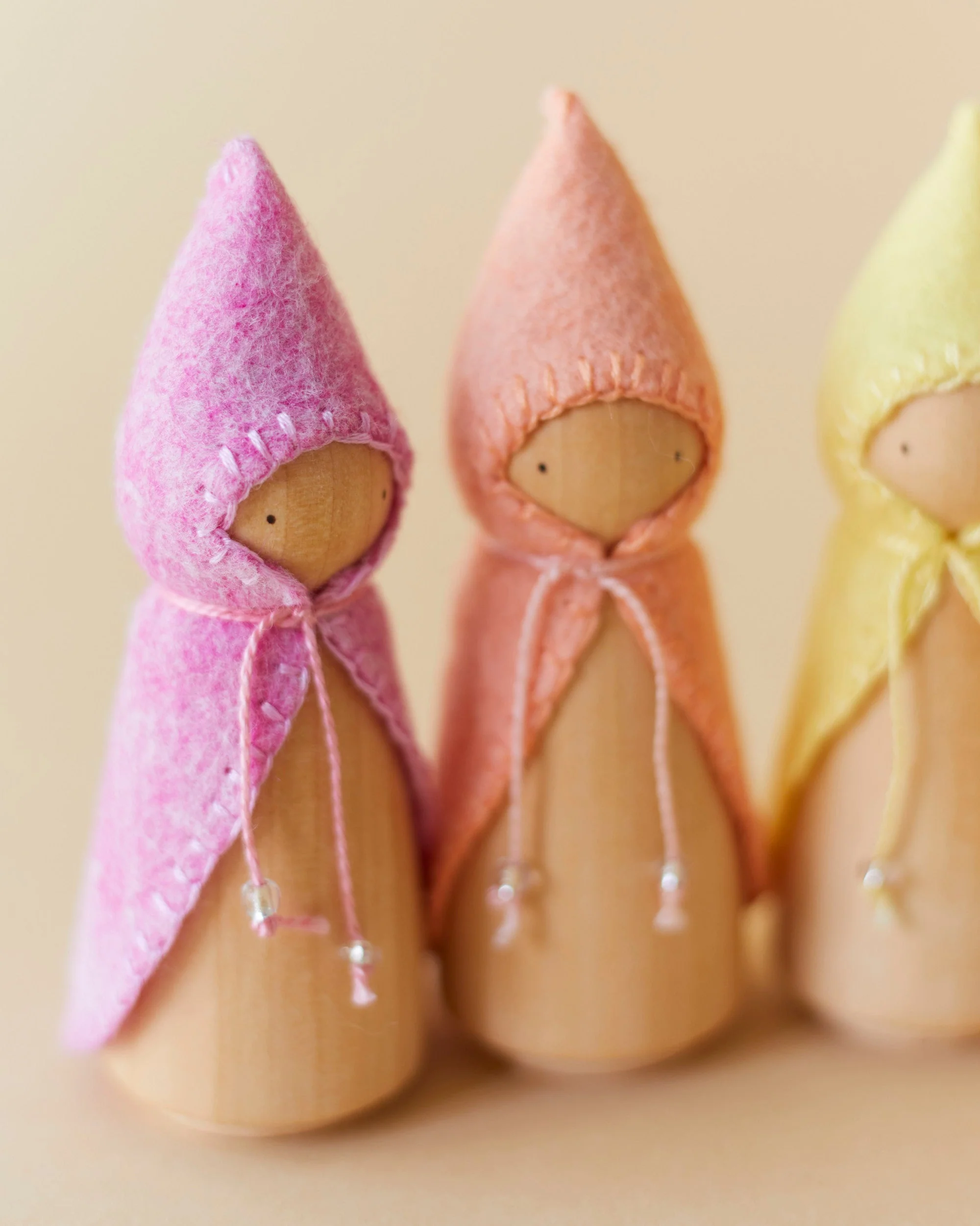 Wonderheart Pastel Rainbow Wooden Gnome Set - Image 2
