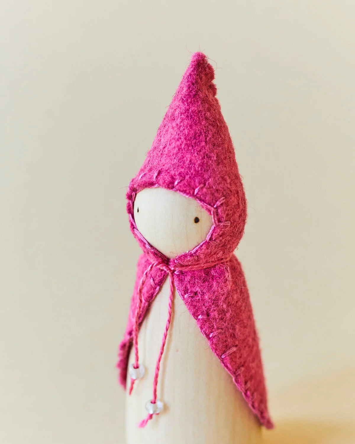Wonderheart Pink Wooden Gnome - Image 2